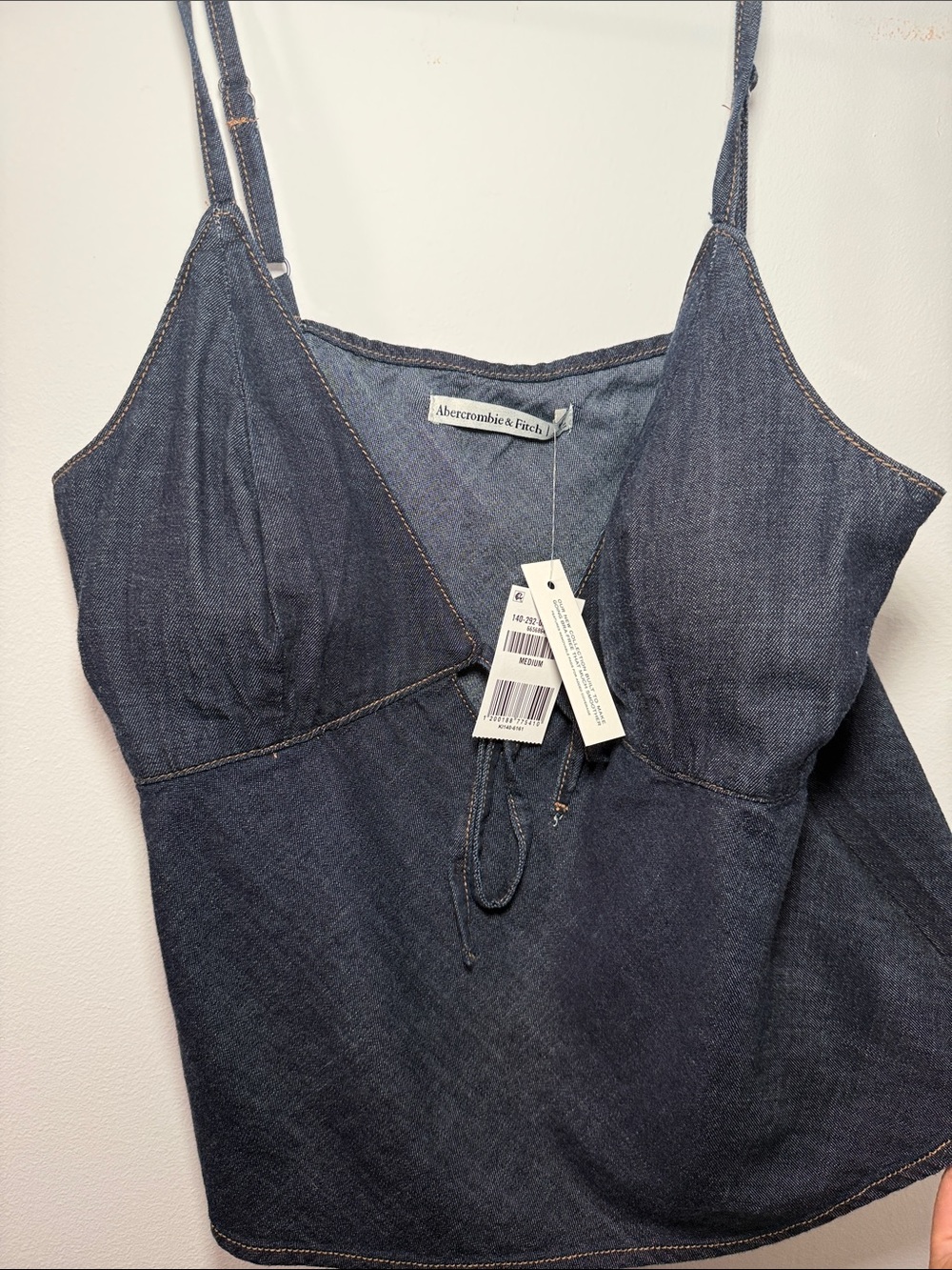 A&F Bella Bra-Free Chambray Tie-Front Cami - Picture 5 of 5